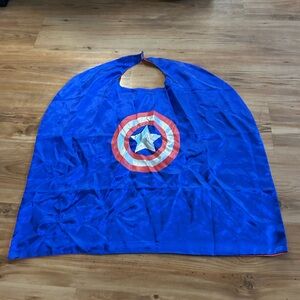 Kids Superhero Captain America Cape Costume Halloween Dressup Play Red Blue